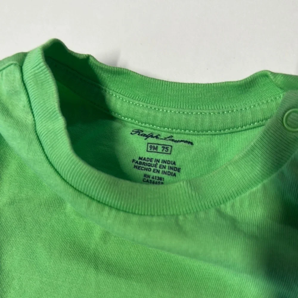 Ralph Lauren Green Short Sleeve Tee with Iconic Logo